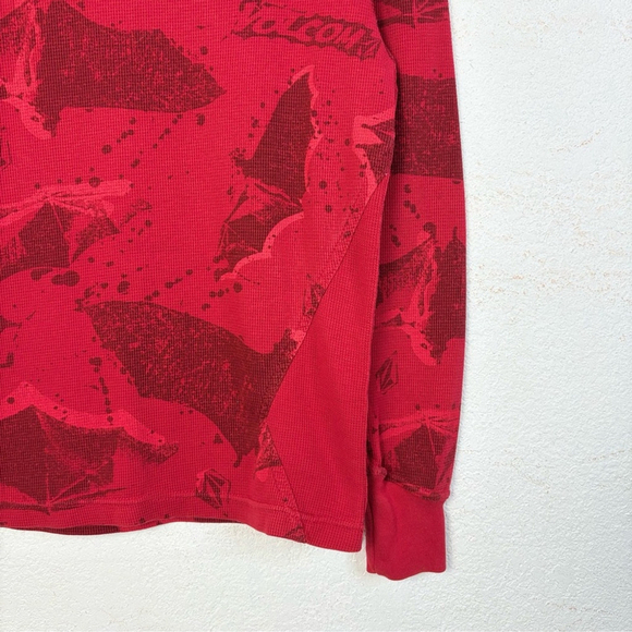 Volcom Rogan Printed Thermal T Shirt Sz. S/P Red - Picture 7 of 13